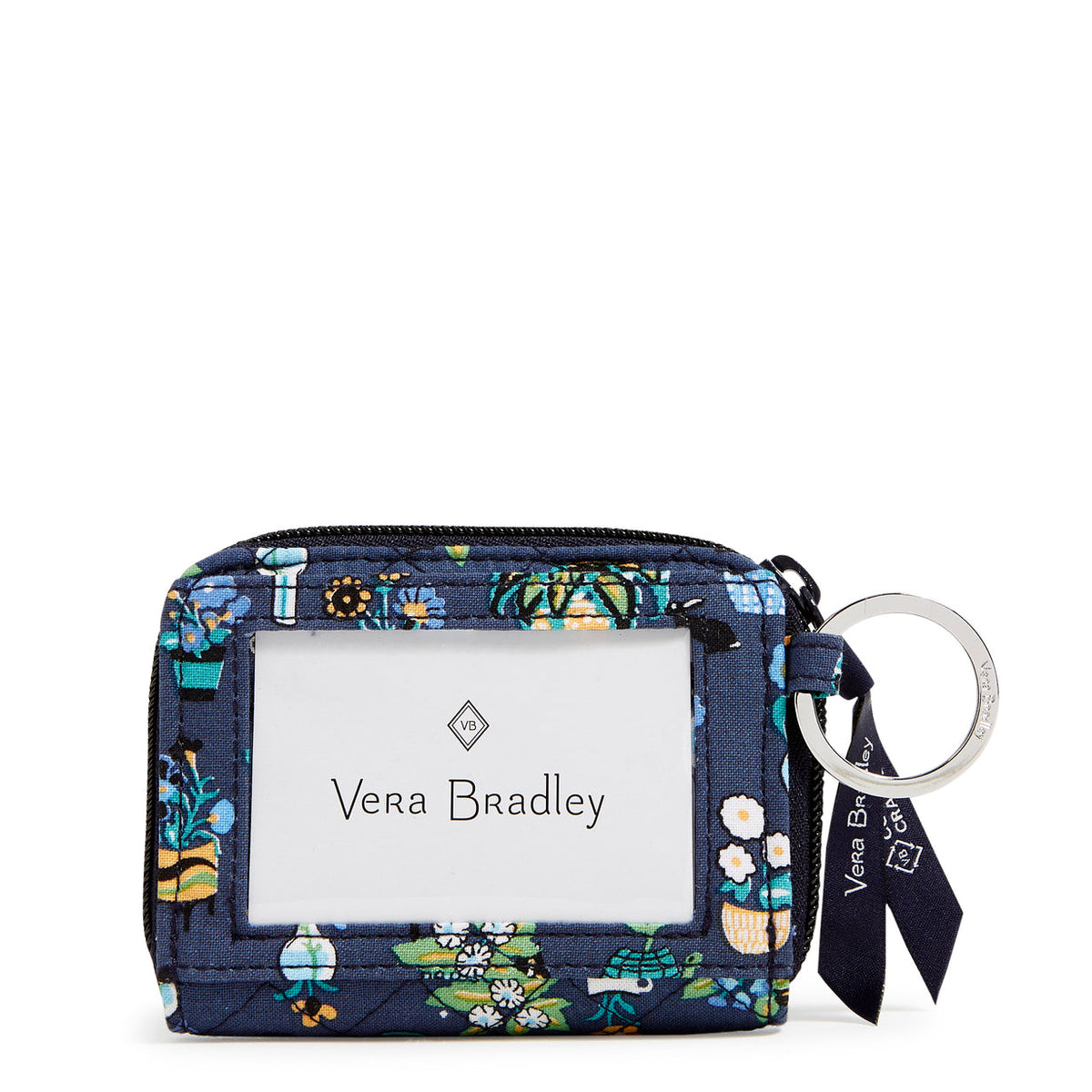 Vera Bradley RFID Petite Zip-Around Wallet in Plants pattern.