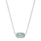 Elis Silver Pendant Necklace - Light Blue Illusion Front View