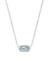 Elis Silver Pendant Necklace - Light Blue Illusion Front View