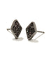 Kinsley Stud Earrings Gunmetal Black Drusy