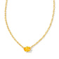 Kendra Scott Cailin Crystal Pendant Necklace In Gold Golden Yellow Crystal.