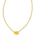 Kendra Scott Cailin Crystal Pendant Necklace In Gold Golden Yellow Crystal.