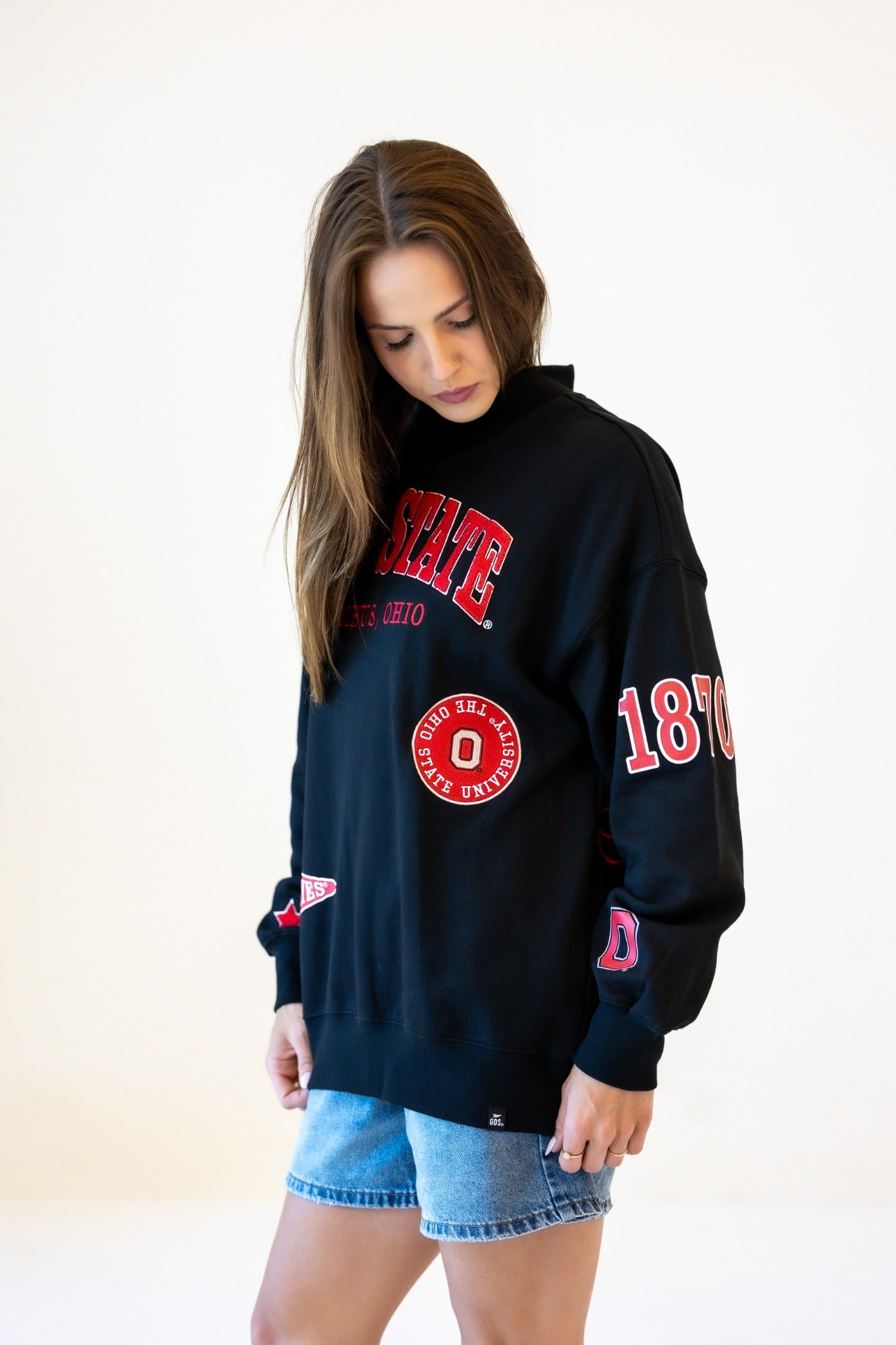 Ohio State All Over Scatter Oversized Funnel Neck