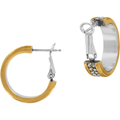 Meridian Two Tone Hoop Earrings Side View
