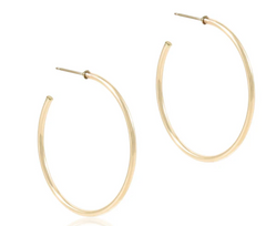 Round Gold 1.75" Post Hoop - 2mm - Smooth