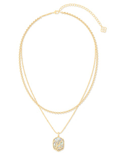 Daphne Coral Frame Multi Strand Necklace