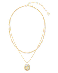 Daphne Coral Frame Multi Strand Necklace