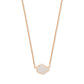 Tess Rose Gold Pendant Necklace - Iridescent Drusy Front View
