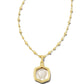 Kendra Scott Davie Intaglio Pendant Necklace In Gold Clear Glass Butterfly.