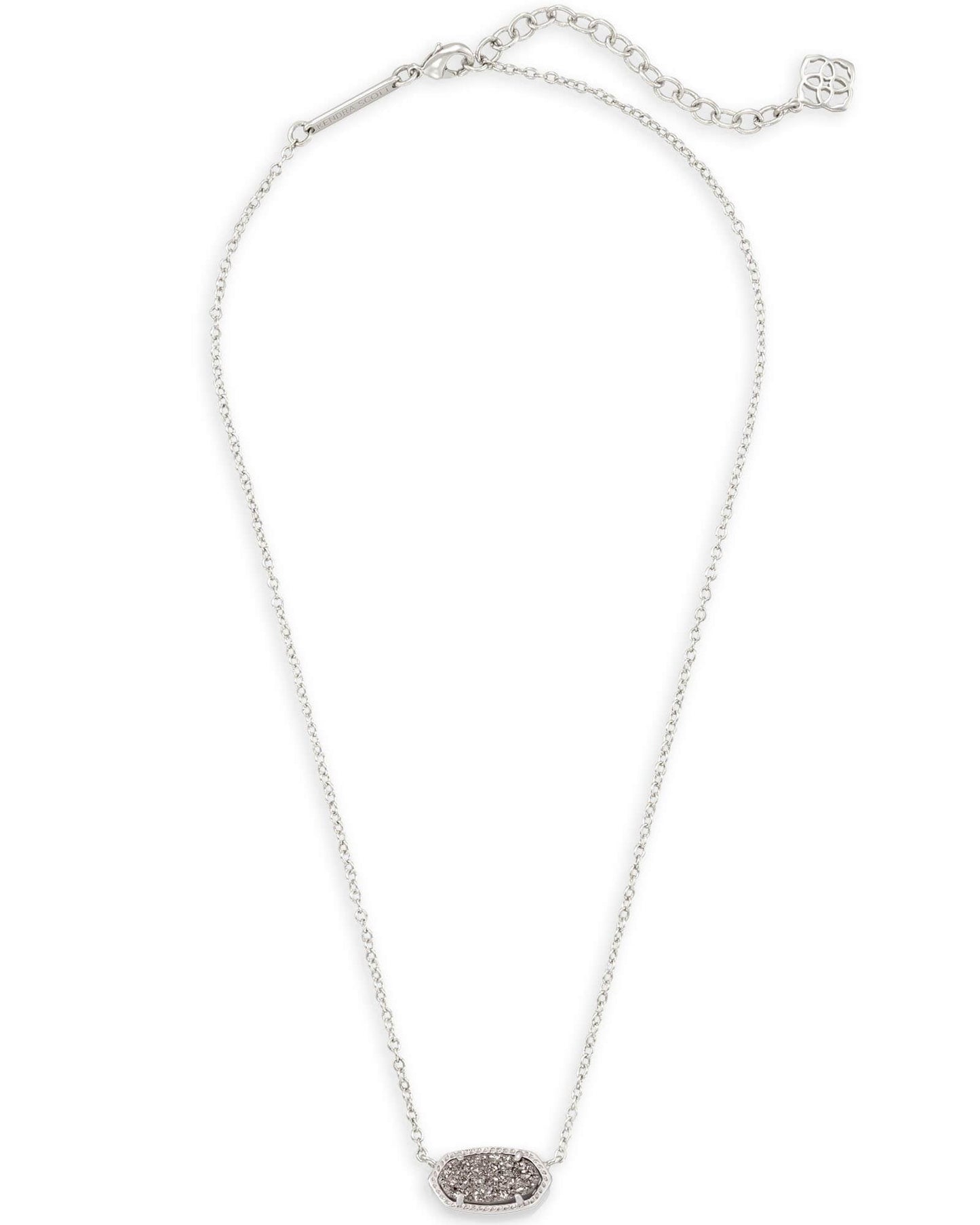 Elisa Rhodium Platinum Drusy Necklace chain