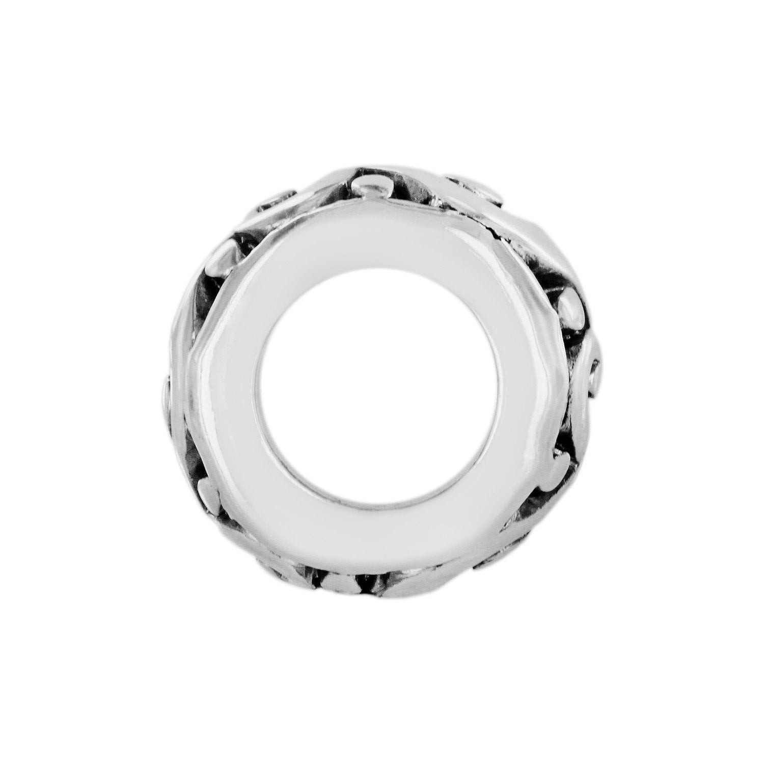 Curly Silver Spacer Side View