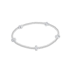 Signature Cross Small Sterling Pattern 2mm Bead Bracelet - Sterling