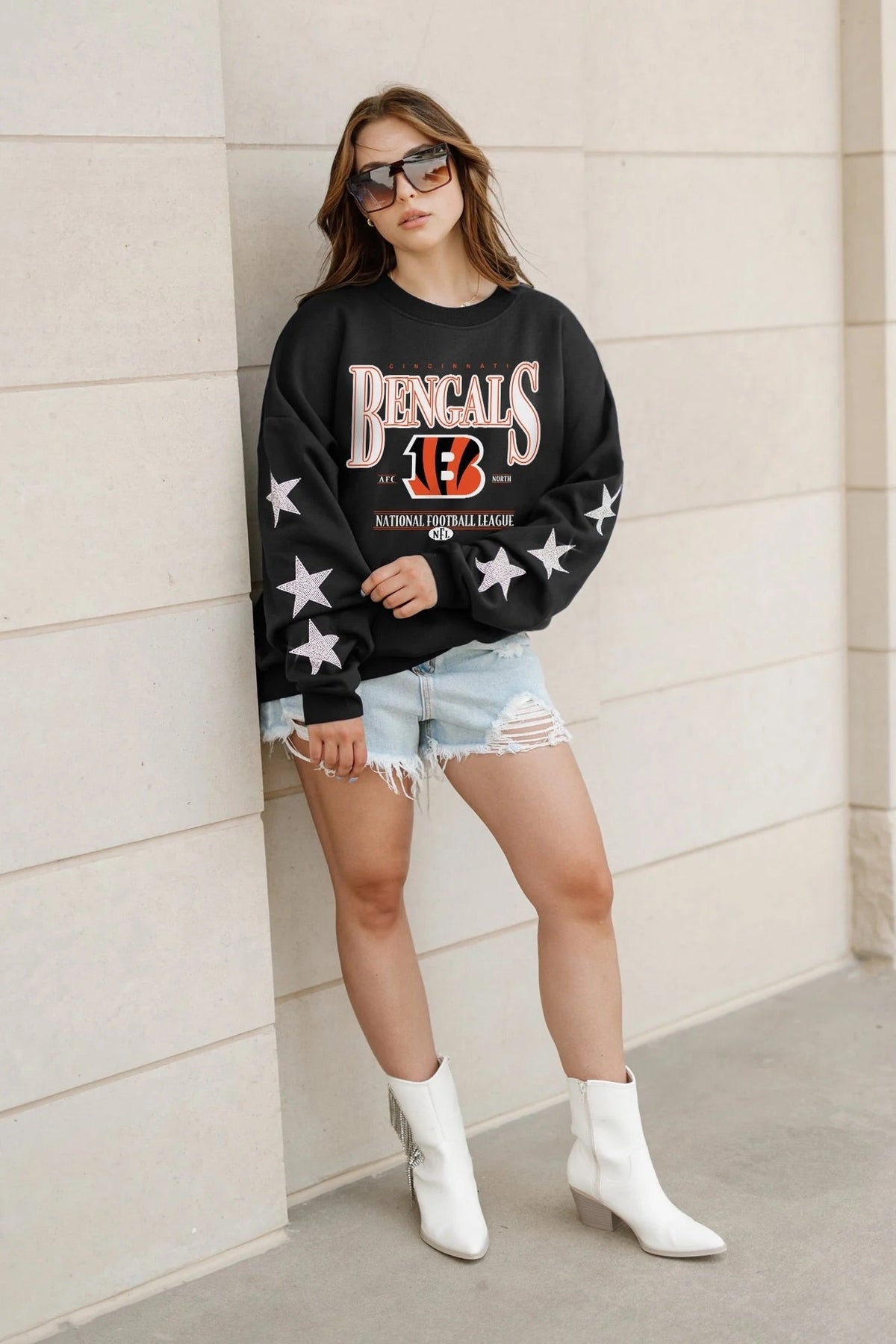 Cincinnati Bengals Star Embellished Crewneck