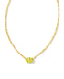 Kendra Scott Cailin Crystal Pendant In Necklace Gold Peridot Crystal.