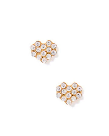 Lily Co Screwback Stud earrings in round with diamonds.