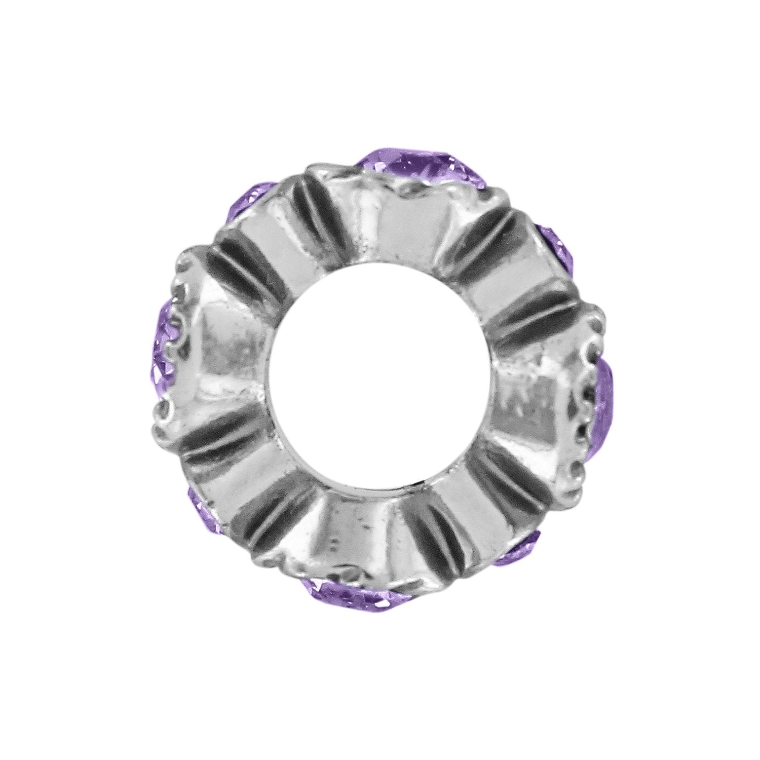 Halo Stargazer Spacer Silver - Amethyst Side View