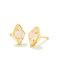 Kinsley Stud Earrings Gold Iridescent Drusy