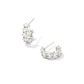 Kendra Scott Cailin Crystal Huggie Earrings Rhodium Metal White.