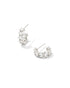 Kendra Scott Cailin Crystal Huggie Earrings Rhodium Metal White.