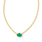 Kendra Scott Cailin Crystal Pendant Necklace In Gold Green Crystal.