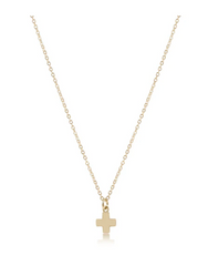 16" Necklace Gold - Signature Cross Small Gold Charm