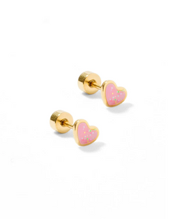 Screwback Stud Earrings - Nora Heart
