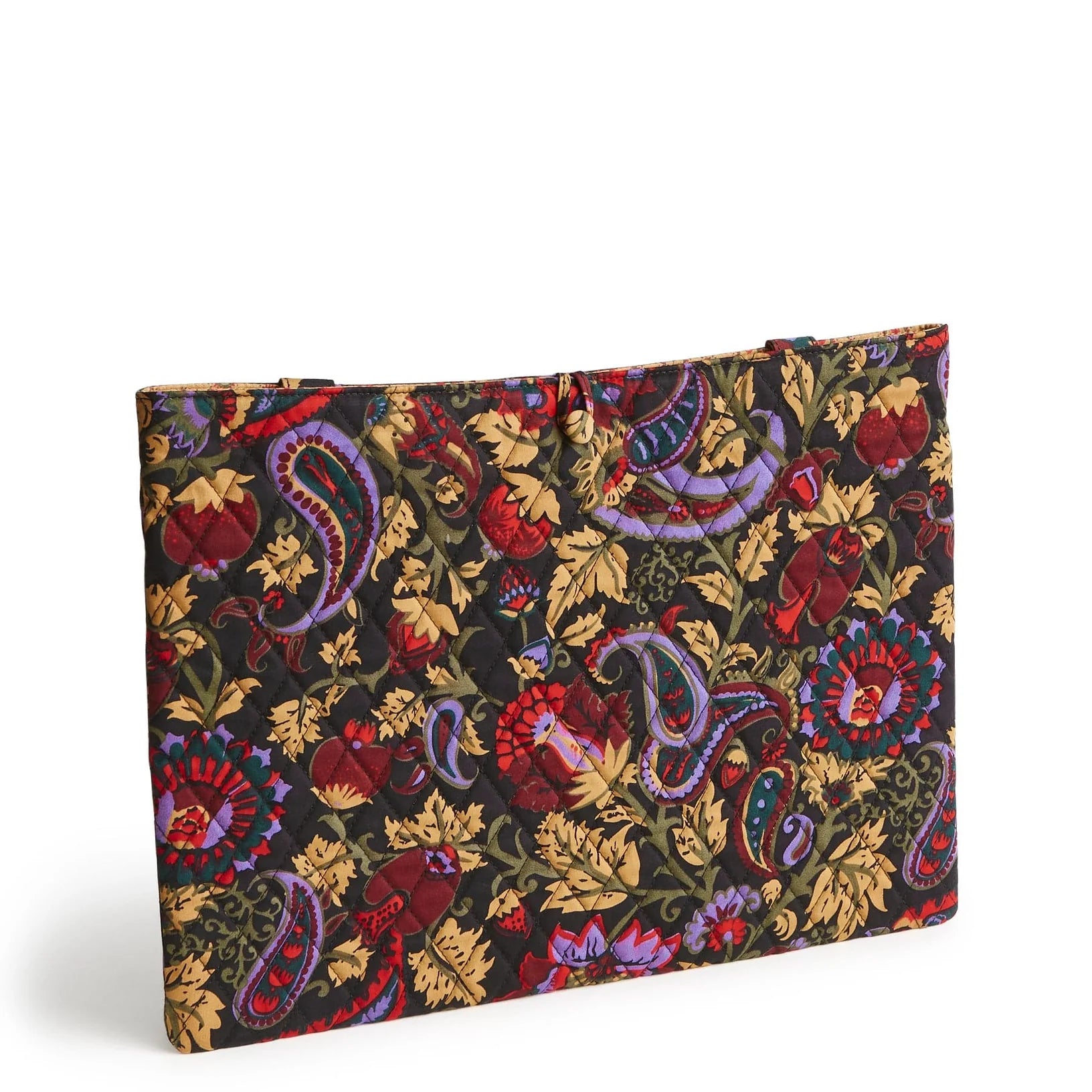 Laptop Insert in Cotton Gabardine Midnight Paisley Pattern.