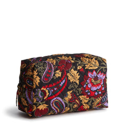 A large cosmetic bag from Vera Bradley. Shown in Vera Bradley Midnight Garden Paisley.