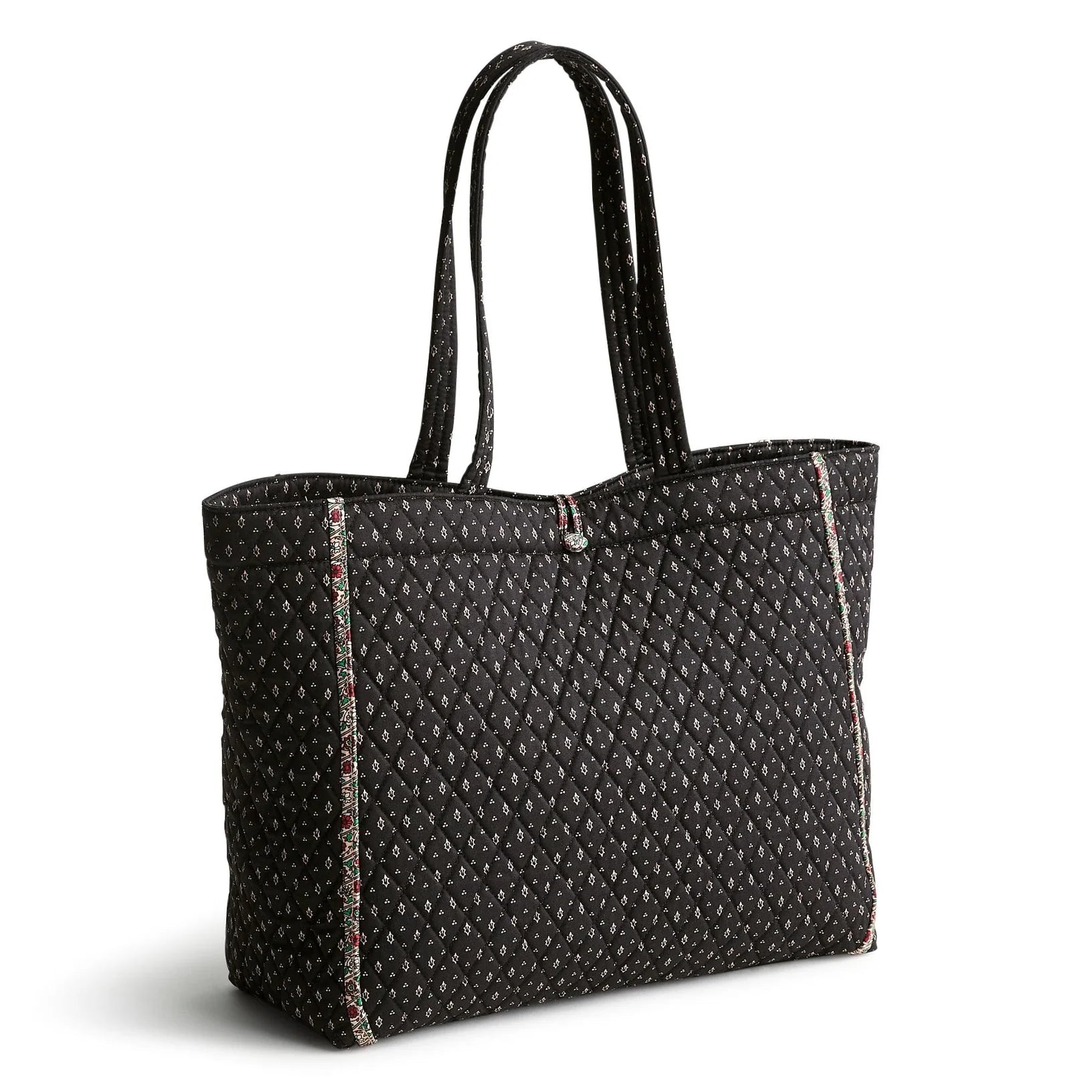 Hathaway Tote - Cotton Gabardine in the pattern Holly Days.