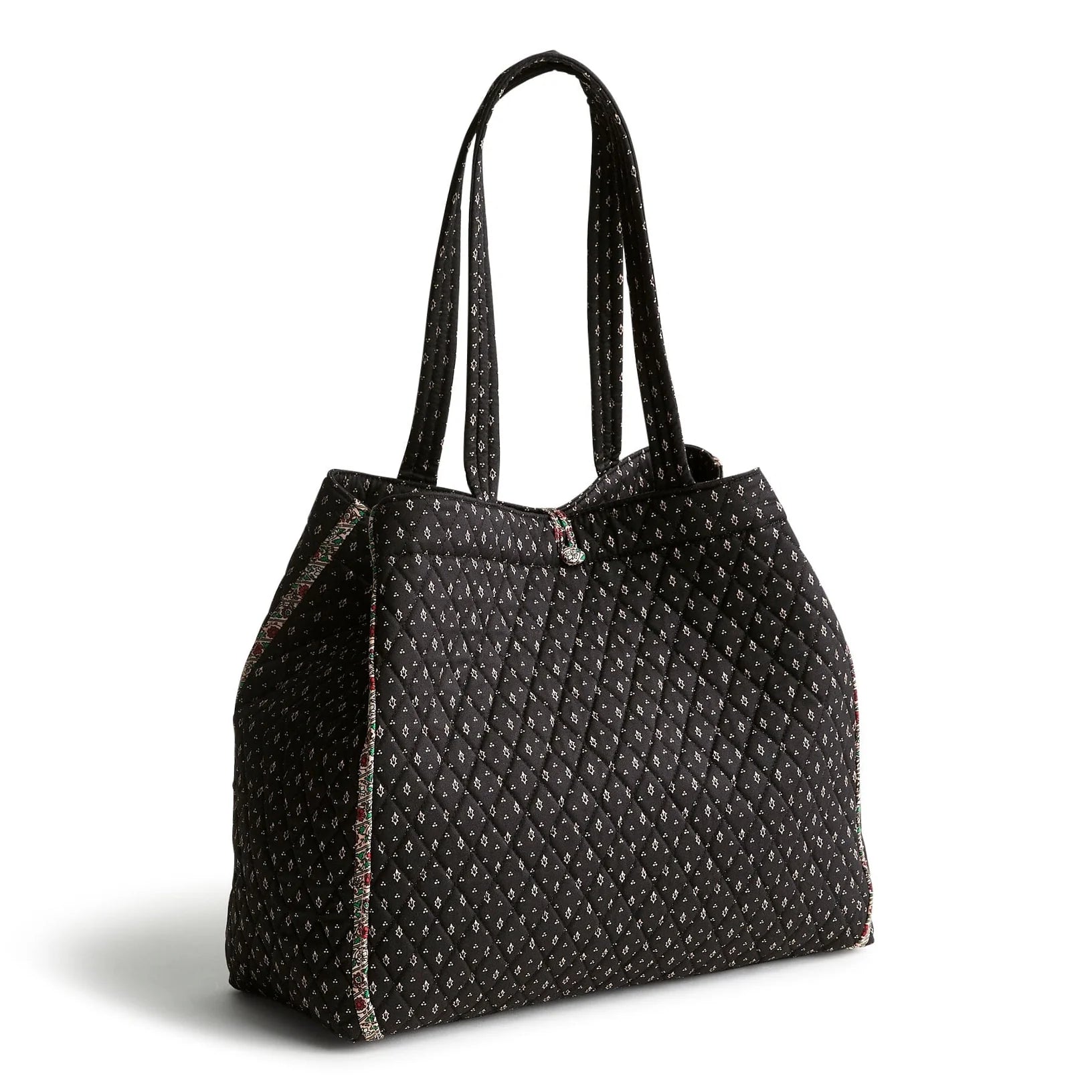 Hathaway Tote - Cotton Gabardine in the pattern Holly Days.