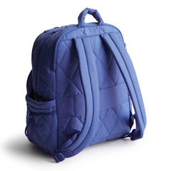 A Nylon fabric large size backpack from Vera Bradley in the color green. The pattern name is Deep Ultramarine.