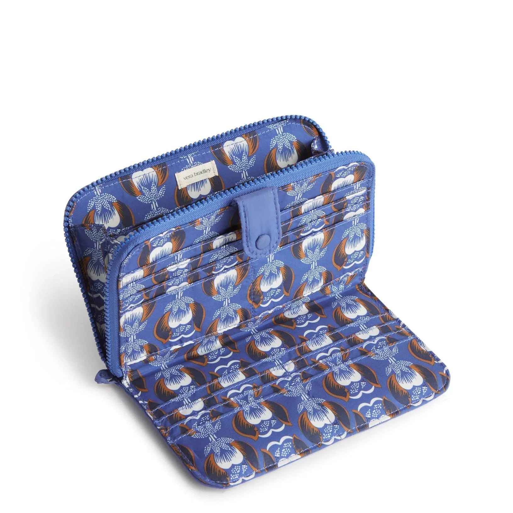 Large Tab Wallet - Nylon in the pattern Deep Ultramarine.