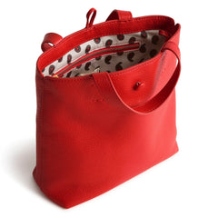 Mini Original Tote - Leather Pattern Goji Berry Red.