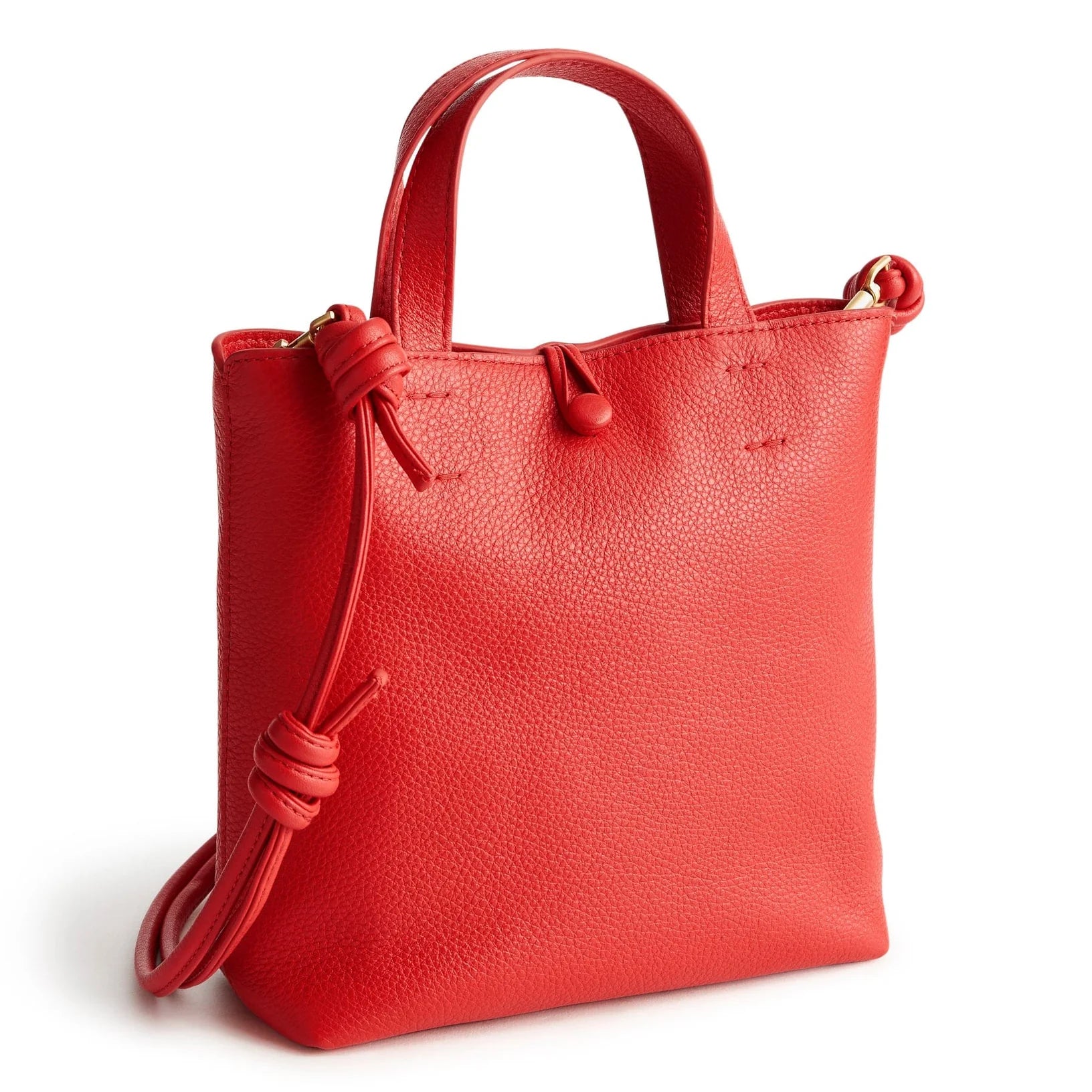 Mini Original Tote - Leather Pattern Goji Berry Red.