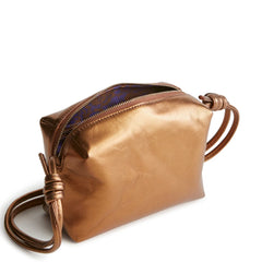 Vera Bradley Blake Crossbody bag in bronze metallic leather.