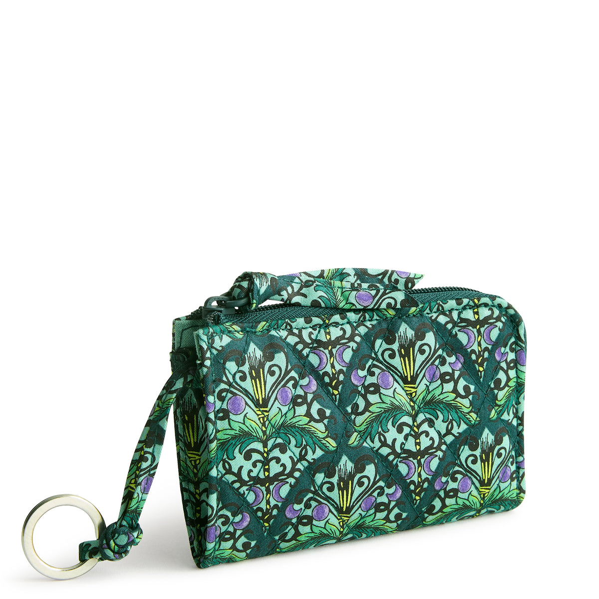 Vera Bradley Zip Card Pouch in the pattern Bewitching Green.