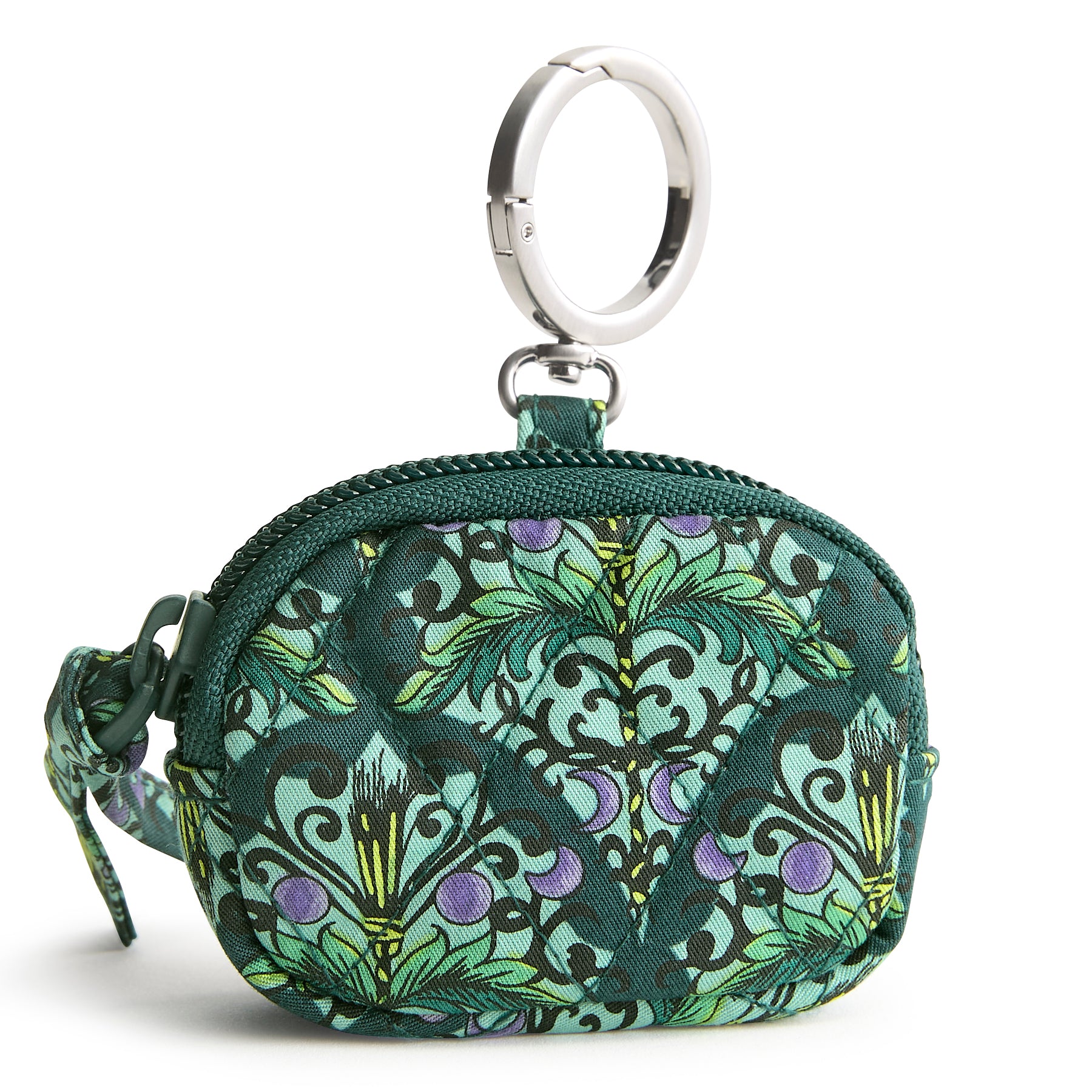 Vera Bradley Bag Charm for AirPods in the pattern Bewitching Green.