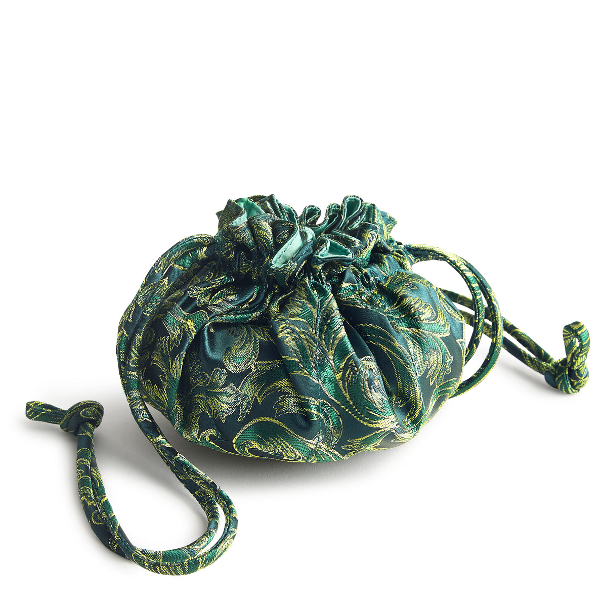 Vera Bradley Drawstring Jewelry Bag in the pattern positive green.