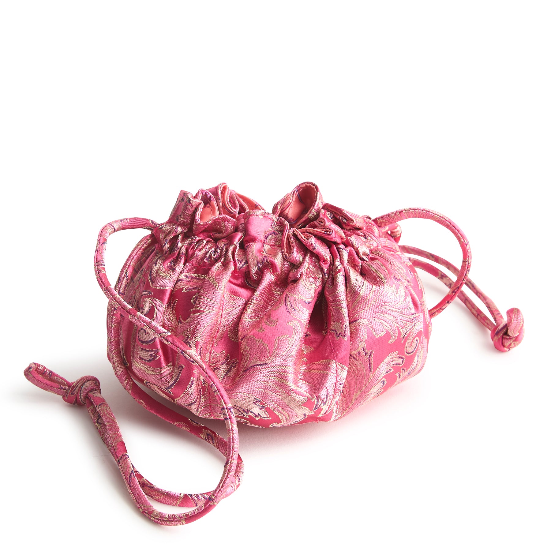 Vera Bradley Drawstring Jewelry Bag in the pattern positive pink.