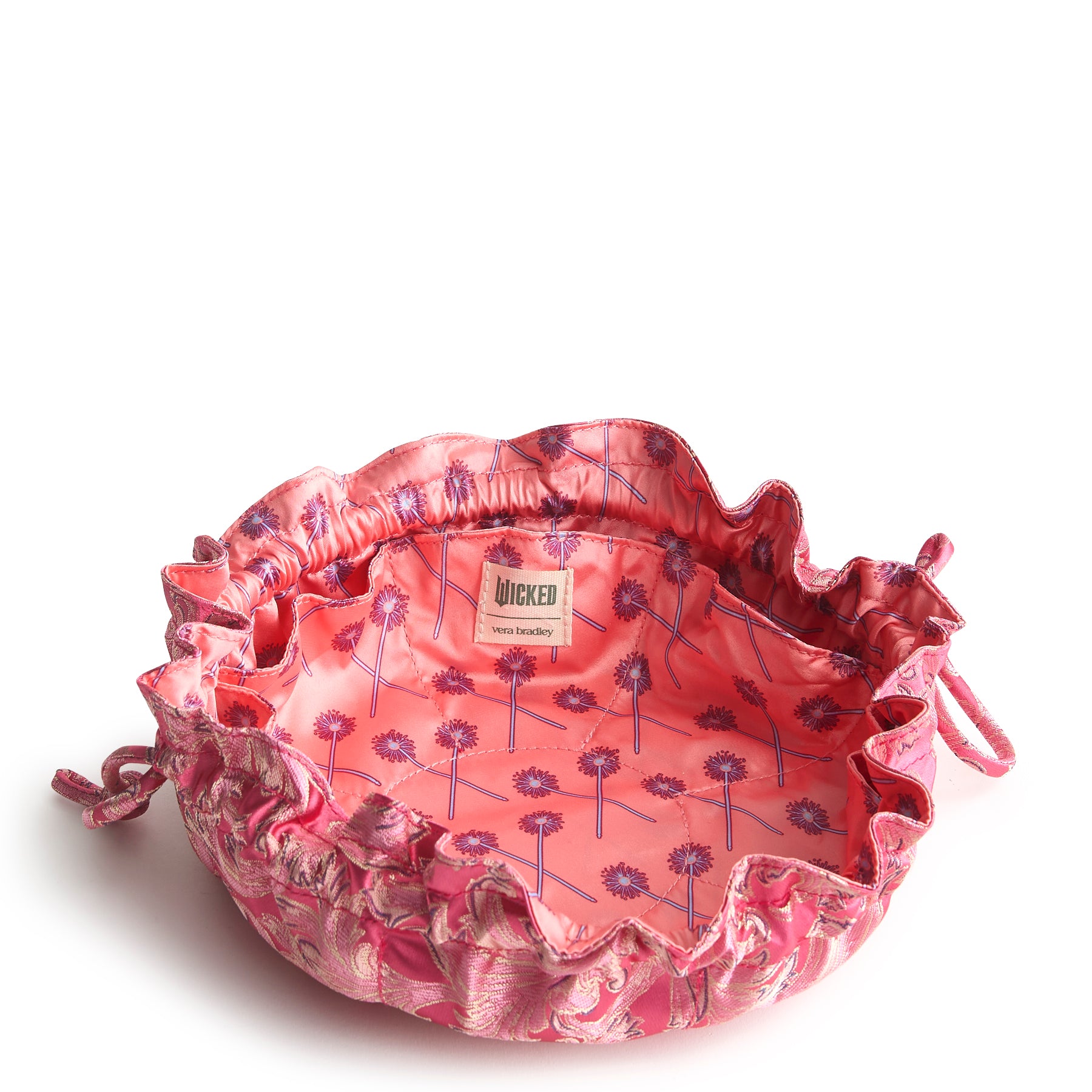 Vera Bradley Drawstring Jewelry Bag in the pattern positive pink.