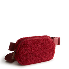 Red fanny pack from Vera Bradley with a fleece fabric.