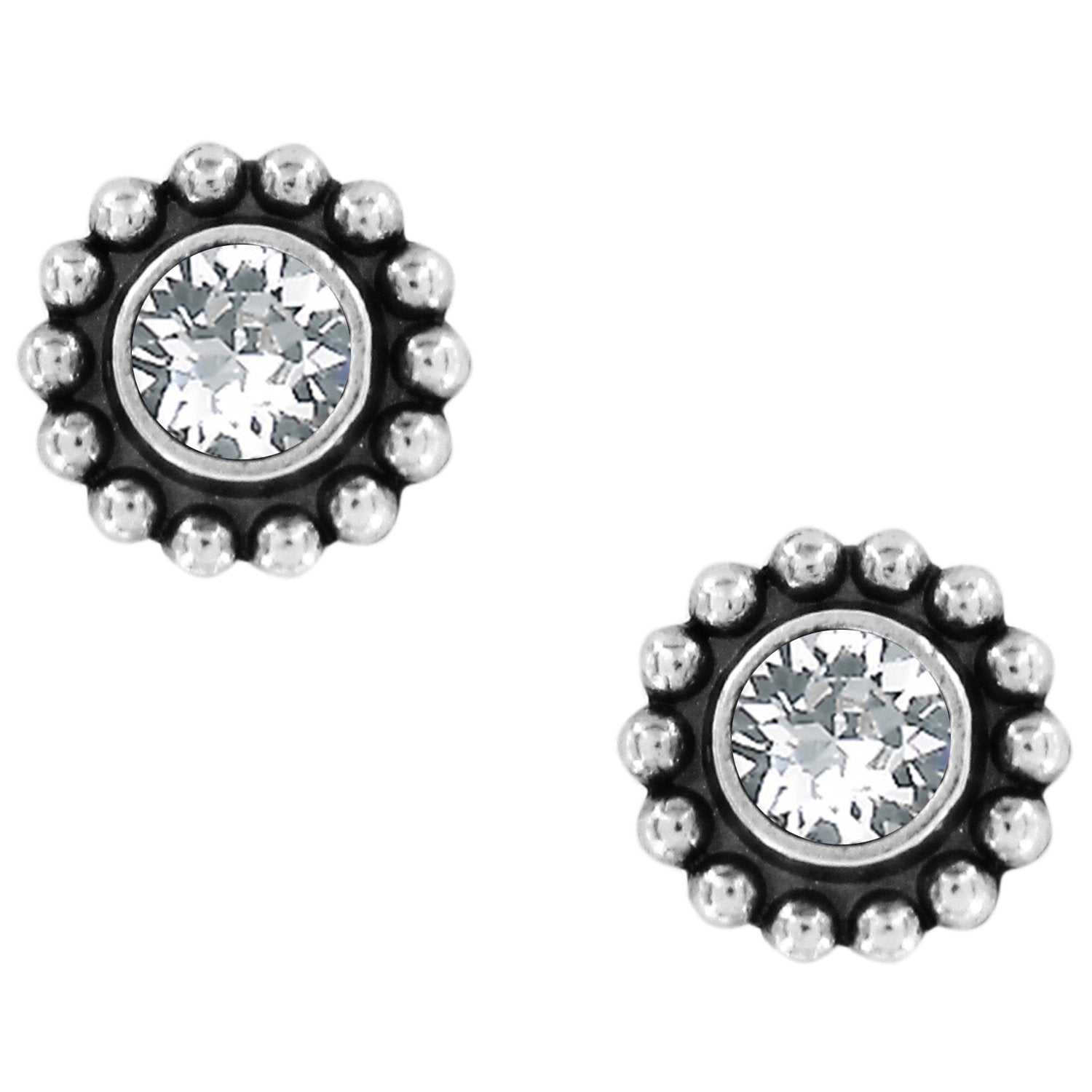 Twinkle Mini Post Earrings Silver Front View