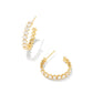 Kendra Scott Cailin Crystal Hoop Earrings In Gold Metal White Cz.