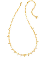 Murphy Crystal Chain Necklace Gold White Cz