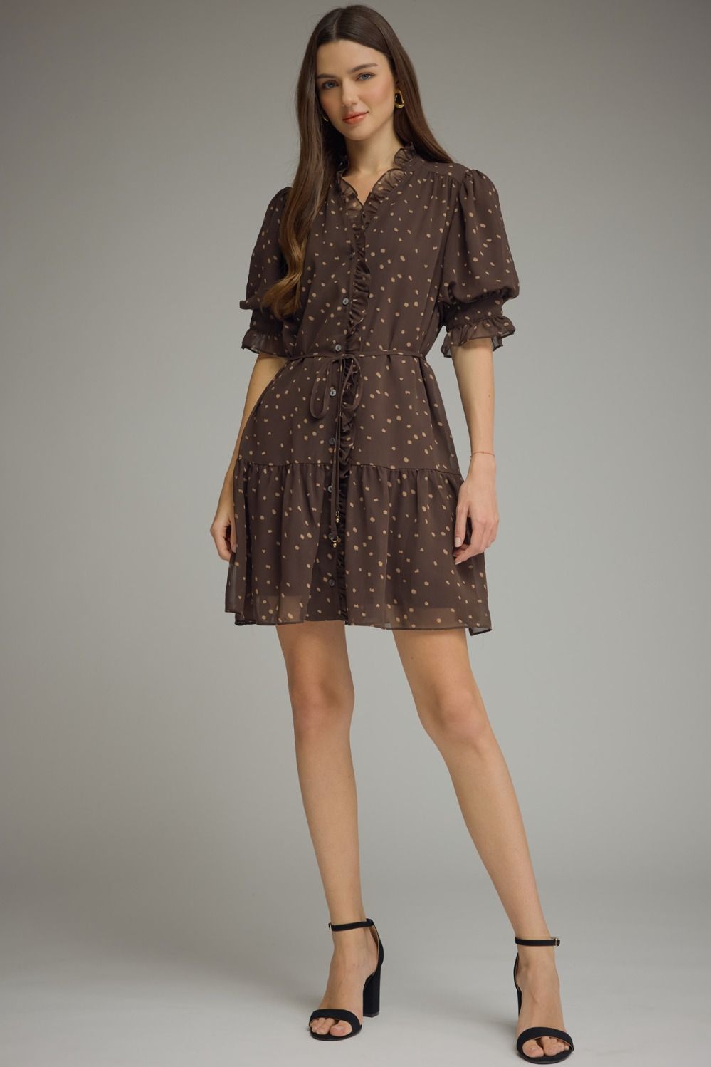 Vivienne Dotted Ruffle Dress