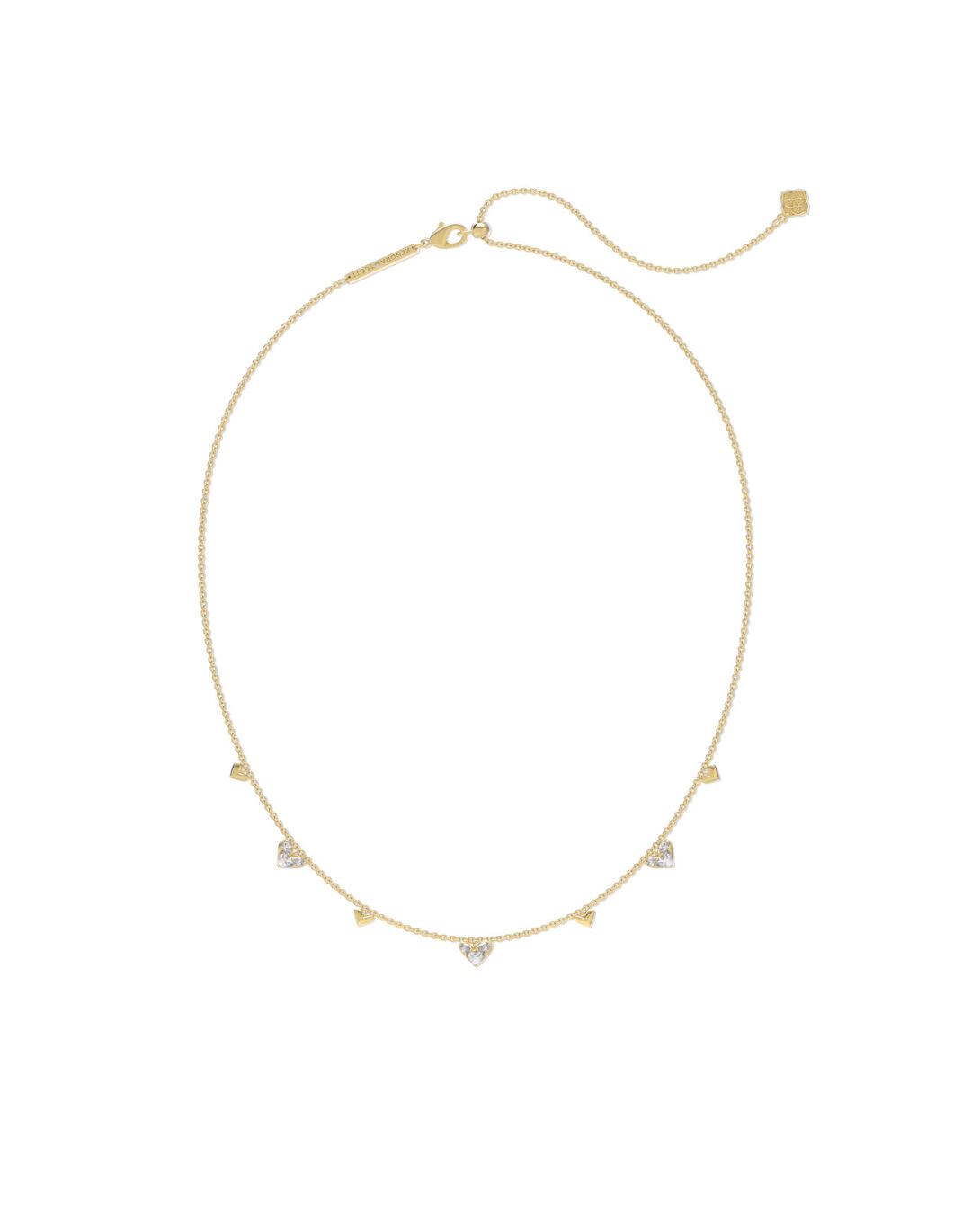 Haven Heart Crystal Choker Necklace Gold - White Crystal