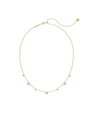 Haven Heart Crystal Choker Necklace Gold White Cz