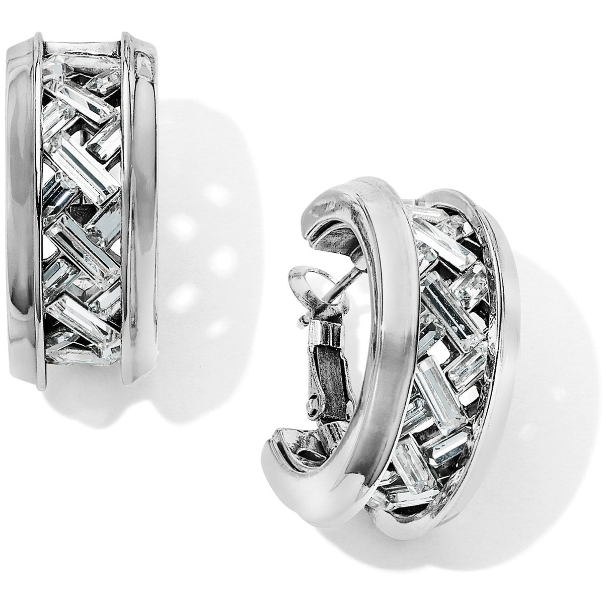 Love Cage Heart Leverback Hoop Earrings Front View