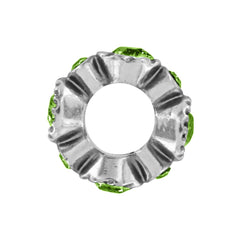 Halo Stargazer Spacer Silver - Peridot Side View