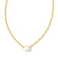 Kendra Scott Cailin Crystal Pendant Necklace In Gold Ivory Mother Of Pearl.